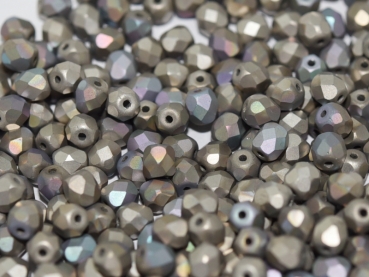 Fire polished 3mm Crystal Glitter Argentic mat 100 St