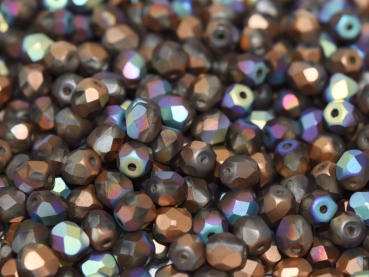 Fire polished 3mm Crystal Glitter Bronze mat 100 St