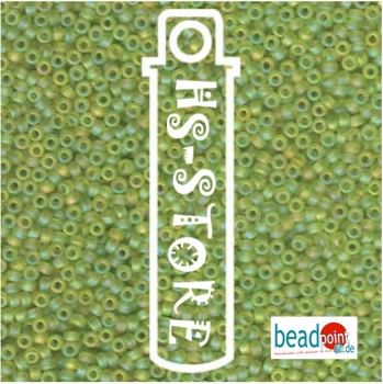 11/0 SEED BEAD-APX 23.5GM MATTE TR CHARTREUSE AB #143FR