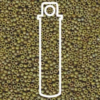 11/0 SEED BEAD-APX 23.5GM FANCY FROSTED LIGHT OLIVE IRIS