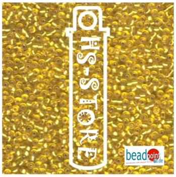 11/0 SEED BEAD-APRX 24GMS SILVER LINED YELLOW