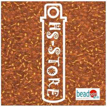 11/0 SEED BEAD-APRX 24GMS SILVER LINED ORANGE