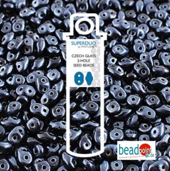 SUPERDUO 2.5X5MM METALUST STEEL BLUE-APRX 22.5GM/TB