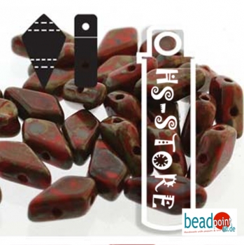 9X5MM 2HL KITE BEAD RED	TRAV 24GM/TB