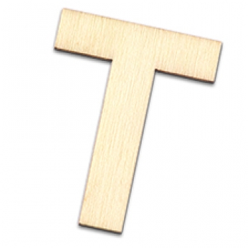 Streuer Holz Buchstabe T roh 40 x 2 mm