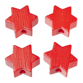 Schnulli-Stern 19,5 x 19,5 x 8 mm, DL 3 mm, rot,