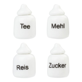 Porzellan-Dosen 1,2 - 1,8 cm, weiß, 4 St. sort.