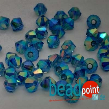 MC Bead 451 Bicone 3mm Malibu Blue AB2X 50 Stück