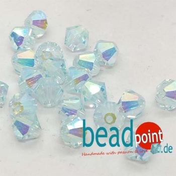 MC Bead 451 Bicone 6mm Silver Aquamarine AB2X 25 Stück