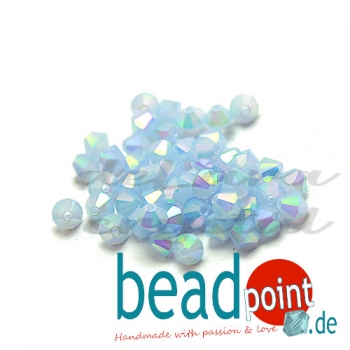 Delara MC Bead Bicone Sky Blue Opal AB2X 4mm 50 Stück