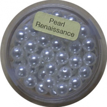 Wachs-Glasperle 6 mm weiß 55 St.