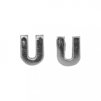 Wachsbuchstaben, 9 mm, U, silber, SB-Btl. 2 Stück