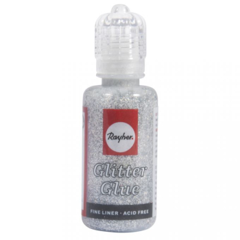 Glitter-Glue metallic, silber, Flasche 20 ml