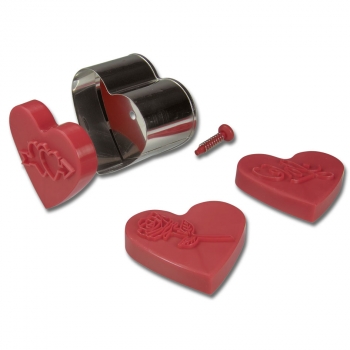 Herzen 3er Set mit Auswerfer Hearts ejector cutter