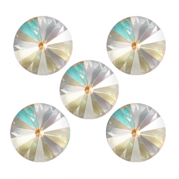 Swarovski Rivoli Crystal Light Grey DeLite 14 mm 5 Stück