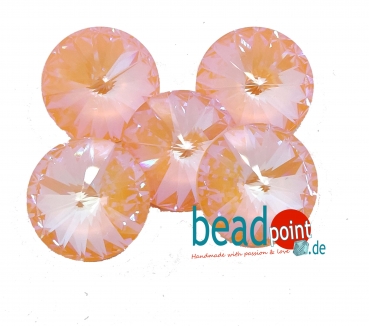 Swarovski Rivoli Peach DeLite S  14 mm 5 Stück
