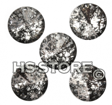 Swarovski Rivoli Crystal Silver-Patina 14 mm 5 Stück