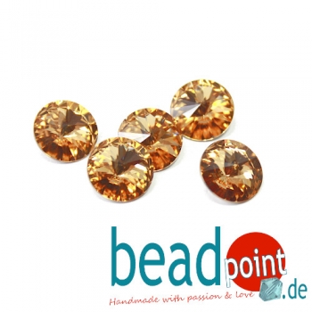 Swarovski Rivoli Light col. Topaz F 14 mm 5 Stück