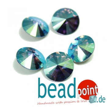 Swarovski Rivoli Tanzanite Shimmer 14 mm 5 Stück