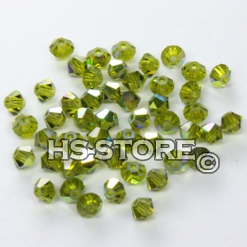 Swarovski Olivine AB 3 mm 50 Stück