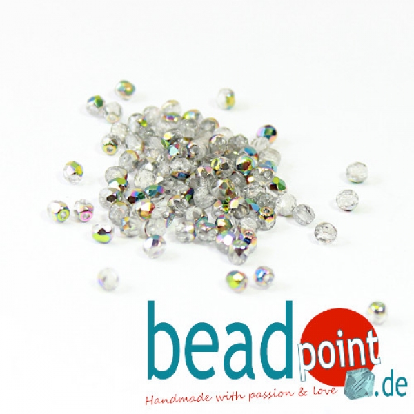 Fire polished 3 mm Crystal vitrail 100 St