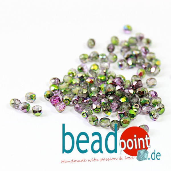 Fire polished 3 mm Crystal Magic Orchid 100 St