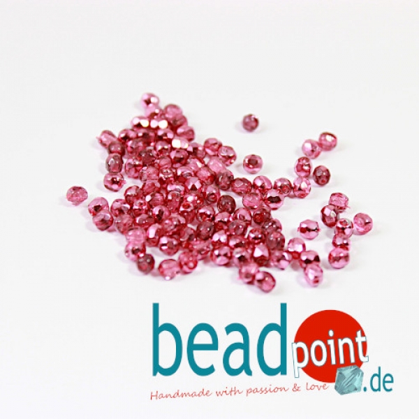 Fire polished 4mm Crystal Rose Metallic Ice 100 St