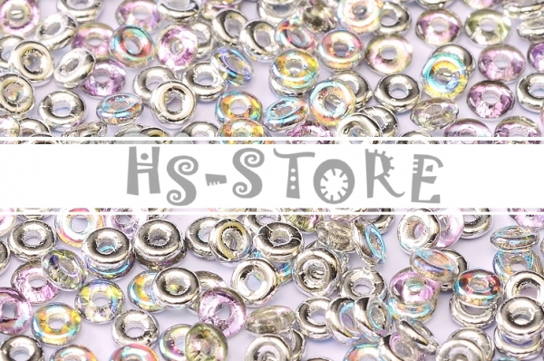O-Beads 2x4mm Crystal Silver Rainbow 5gr.