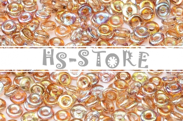 O-Beads 2x4mm Crystal Brown Rainbow 5gr.