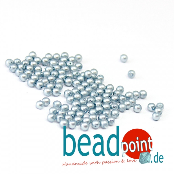 Matted 3 mm Cerulean Satin  150 St