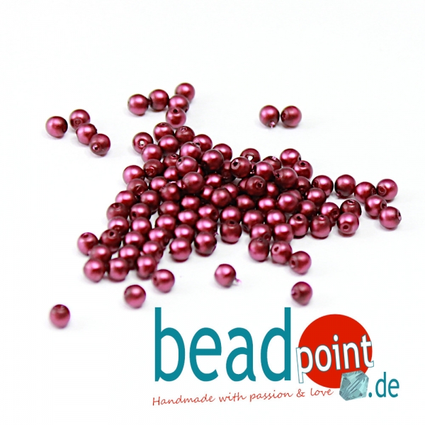 Matted 3 mm Dark Rose Satin  150 St