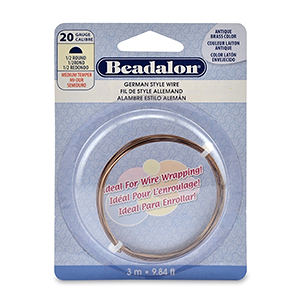 HALF RND WIRE ATQ BR C 20GA 3M