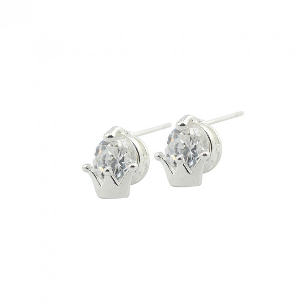 Stonesett Earing Crown SP 1 Paar