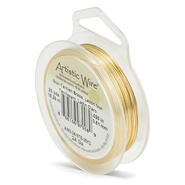 Artistic Wire, 24 Gauge (.51 mm), Tarnish Resistant Brass, 2