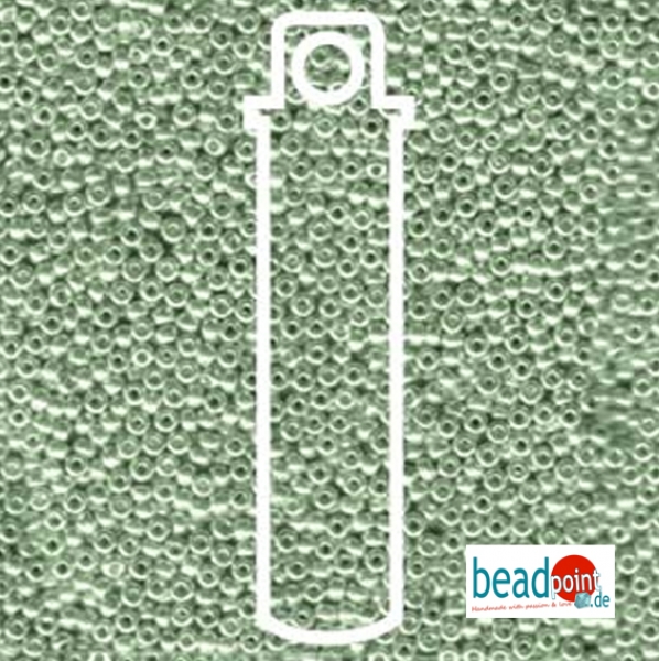 11/0 SEED BEAD-APRX 24GMS GALVANIZED GREEN #1074