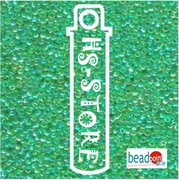 11/0 SEED BEAD-APRX 24GMS TRANSP LIGHT GREEN AB