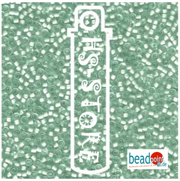 11/0 SEED BEAD-APRX 24GMS SEMI-MATTE JADE/LINED YELLOW