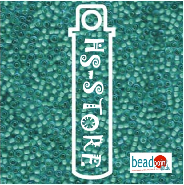 11/0 SEED BEAD-APRX 24GMS SEMI-MATTE SEAFOAM/LINED AQUA