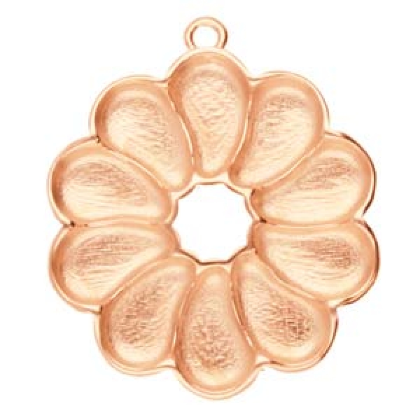 SKILOS-PAISLEY PENDANT 30,9x26,9mm ROSE GOLD 1PCS