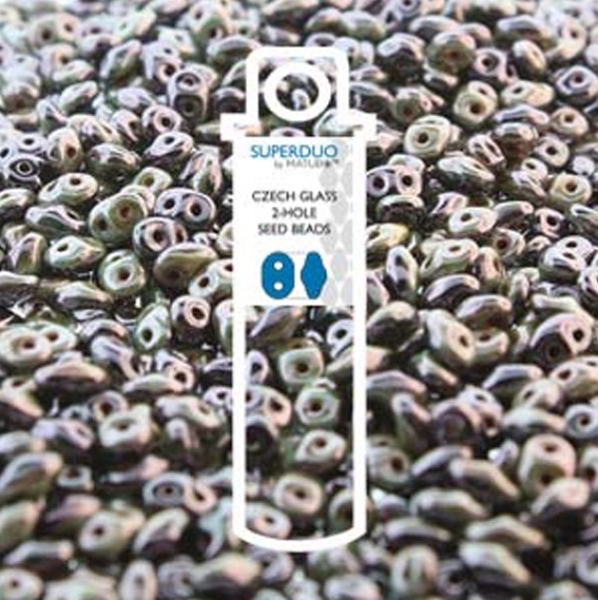 SUPERDUO 2.5X5MM DUETS BLK BLK/WHT LAZURE BL-APRX 22.5GM/TB