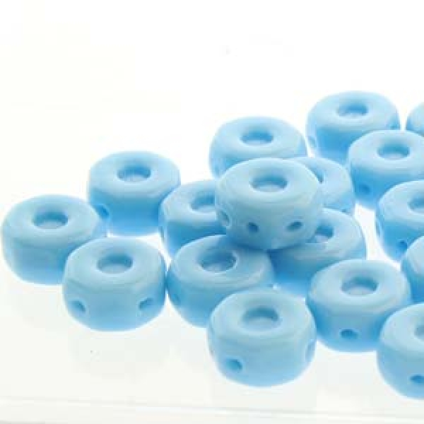OCTO 8X4MM 3HL COIN TURQ BLUE 25 PC