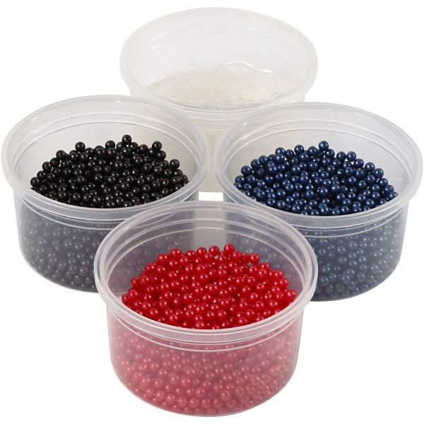 Pearl Clay®, 3x25 g, 38 g, Blau, Rot, Schwarz, 1Set