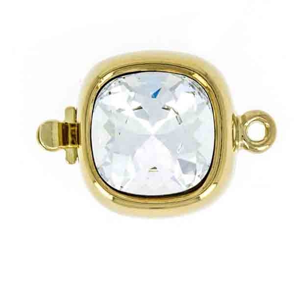 Schließe ca. 14 x 14 mm 23 Karat Goldauflage