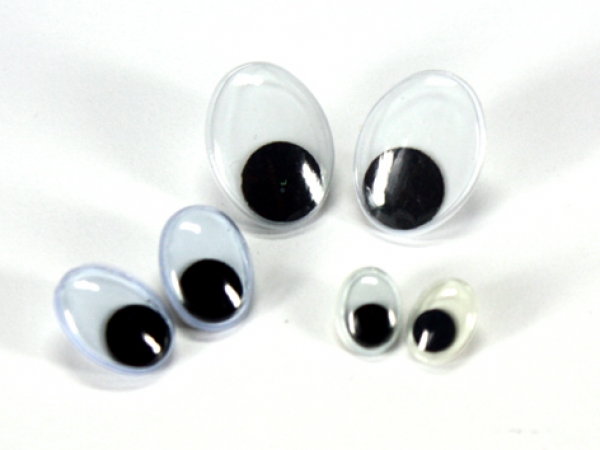Wackelaugen oval 15mm einzeln