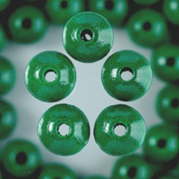 Holzperlen  14 mm  grün 18 Stk. Bohr ø 3,0mm