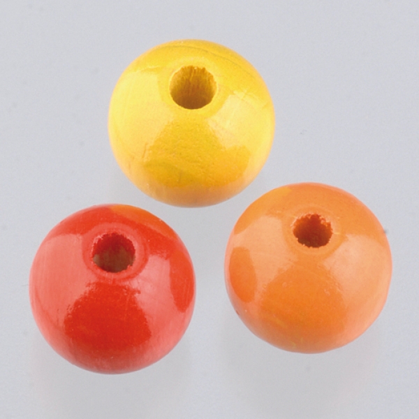 Holzperlen Ton in Ton gelbmix 10 mm, ~ 69 Stück 25 g