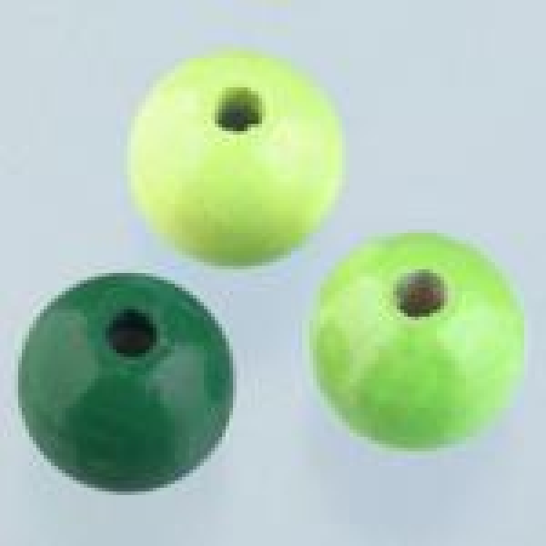 Holzperlen Ton in Ton grünmix 10 mm, ~ 69 Stück 25 g