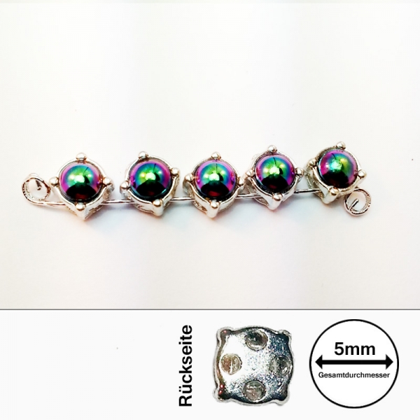 Crystaletts micro LINX 5mm pearl Scrabaeus /slvr rhdm 5 St