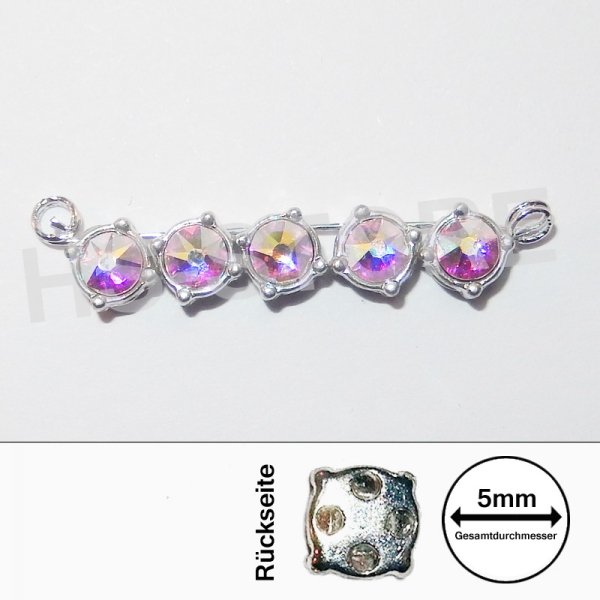 Crystaletts micro LINX 5mm Crystal AB/ slvr 5 Stück