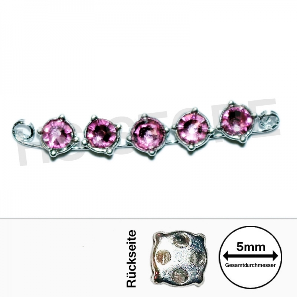 Crystaletts micro LINX 5mm rose/ slvr 5 Stück